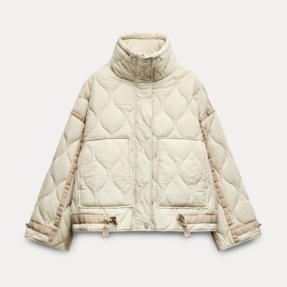 ZARA Tied Quilted Jacket